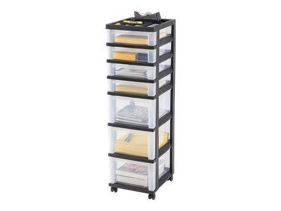 7 Drawers Clear Black Storage Cart T203602