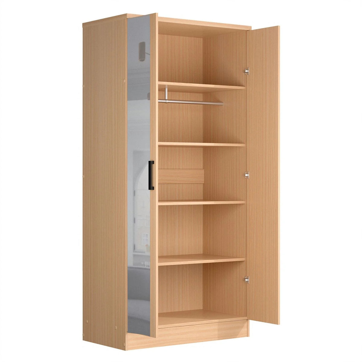 Two Door Armoire Wardrobe with Mirror G521