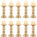 Gold Pillar Candle Holder Set of 10 P4464