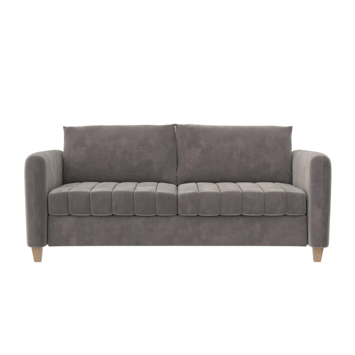 Light Gray Velvet Tufted Sofa Q5616