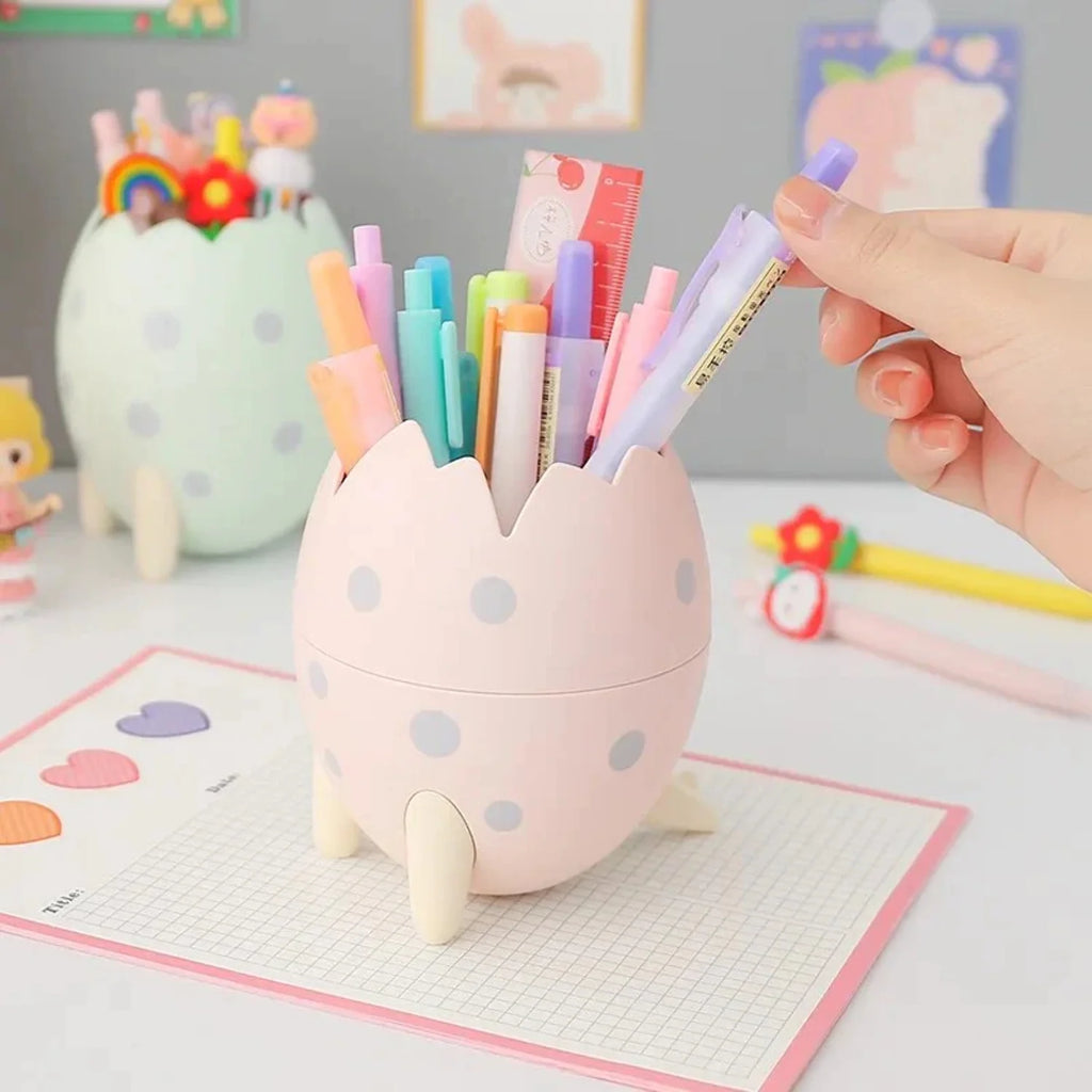 Kawaii Dinosaur Egg Pen Holder Large Capacity Desktop Stationery Storage Box N8212