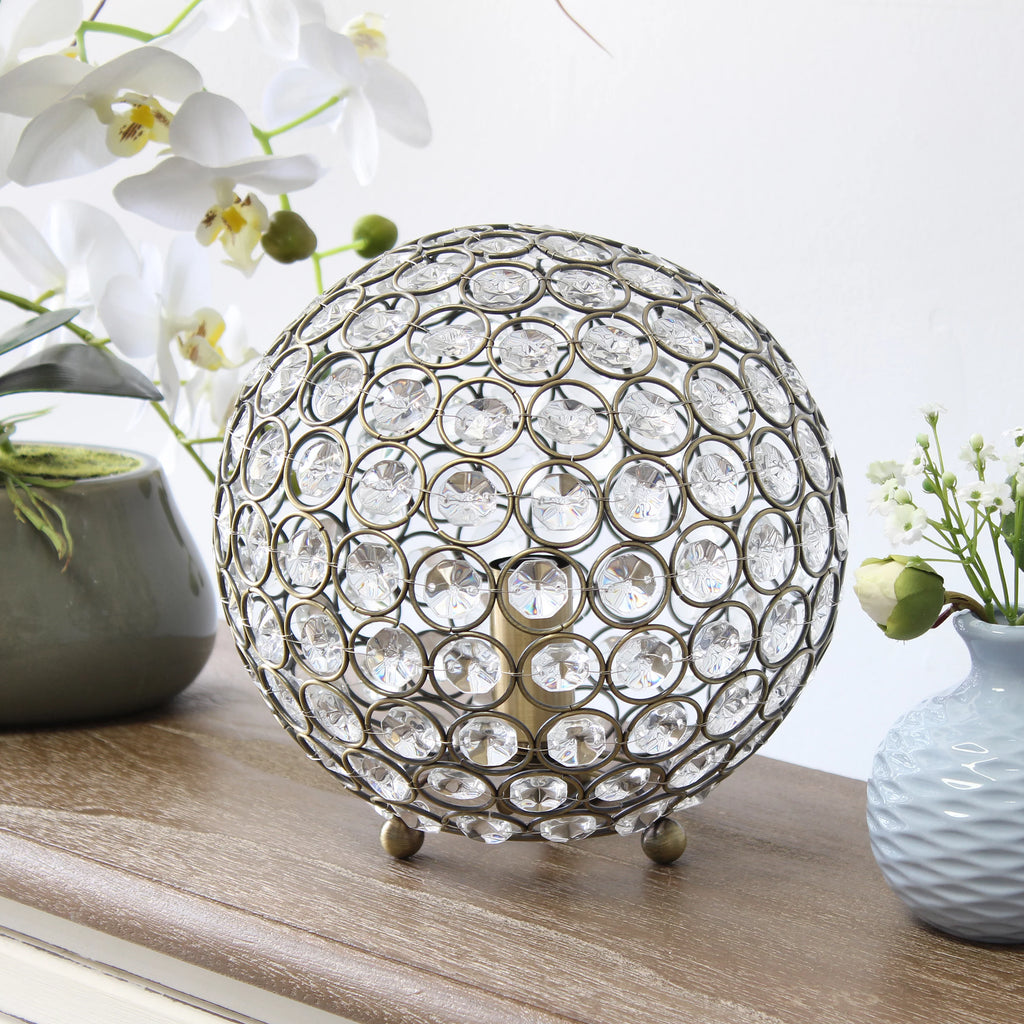 8" Metal Crystal Table Desk Lamp F714309