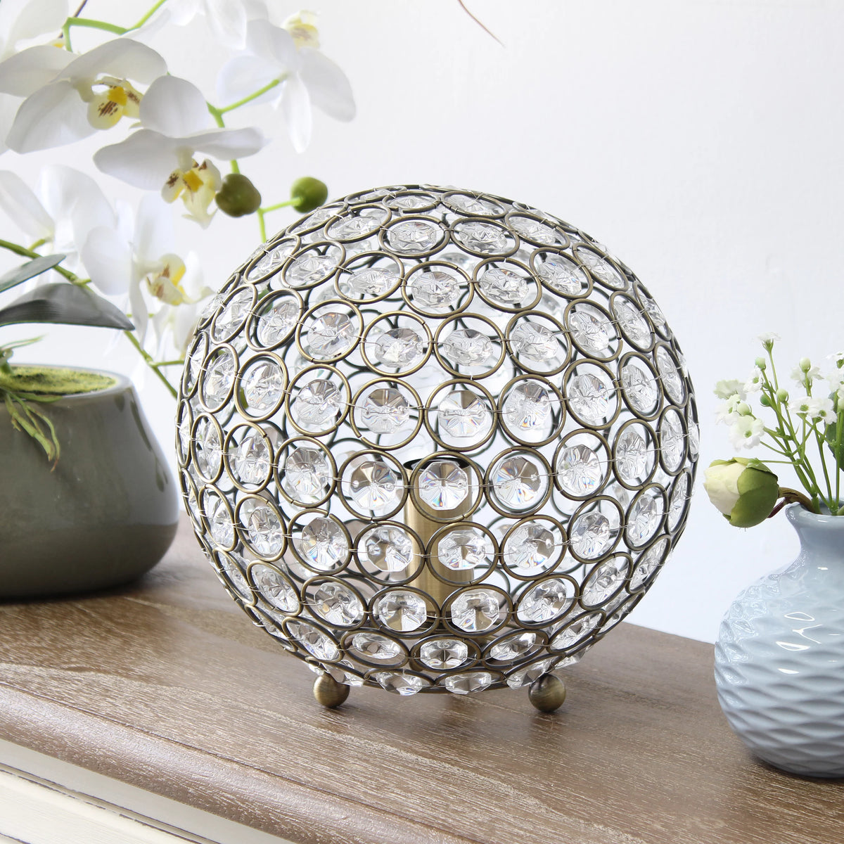 8" Metal Crystal Table Desk Lamp F714309
