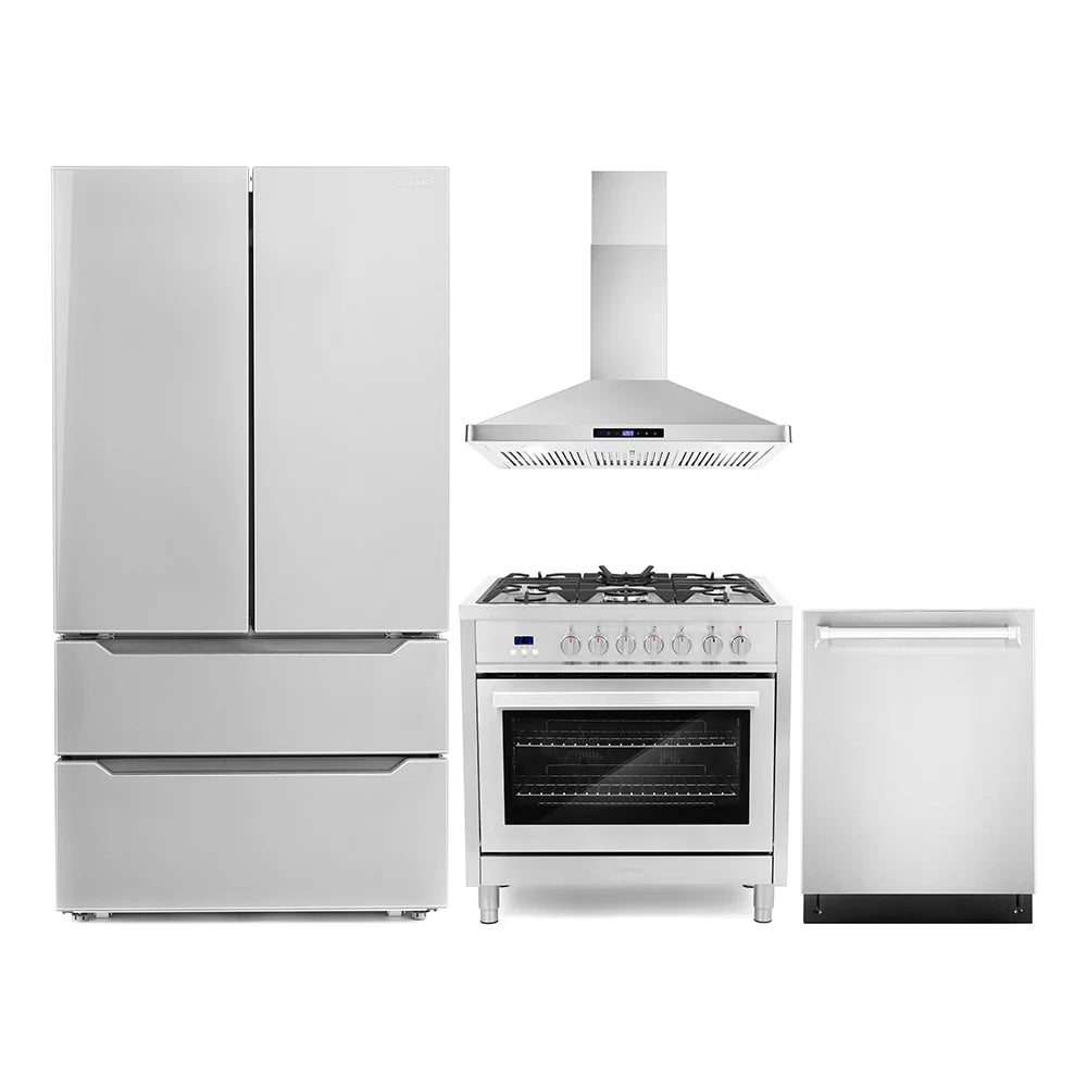 36 Dual Fuel Range, Wall Mount Range Hood, Refrigerator with Ice Maker and Dishwasher I911990