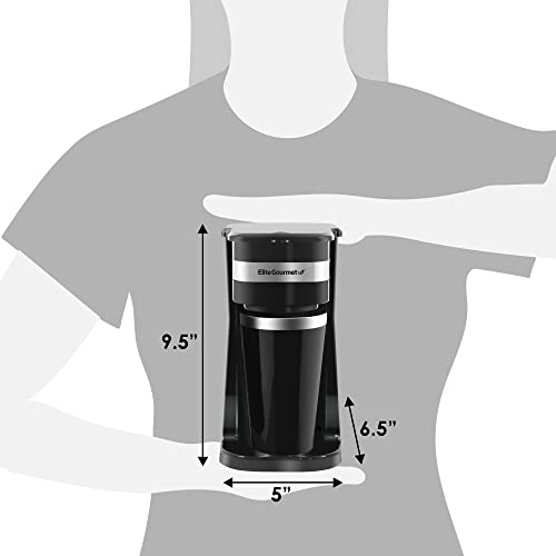 Compact Single-Serve Coffee Maker with Stainless Steel Travel Mug W3510