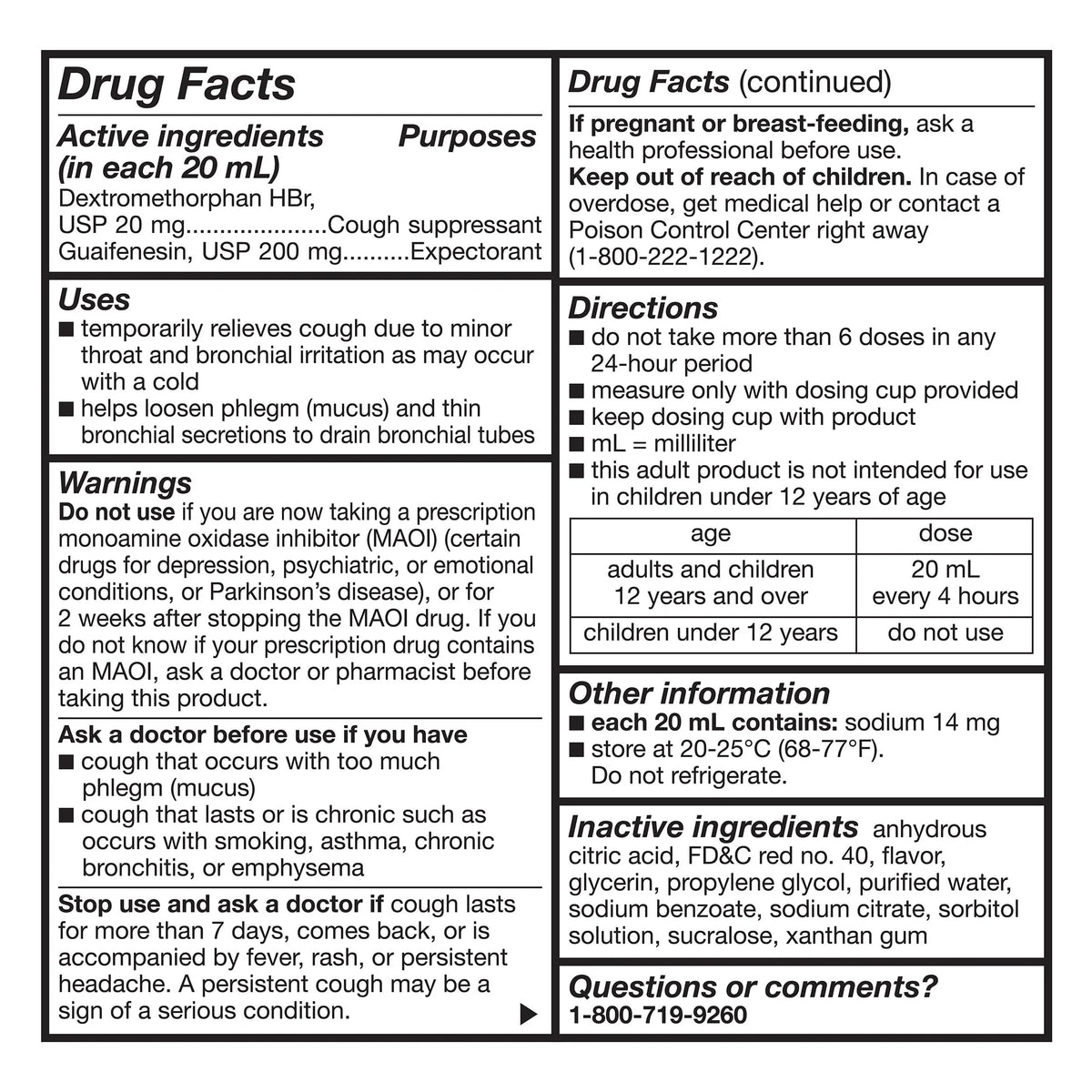 Raspberry Flavor Cough and Chest Congestion DM, 8 fl oz B230251