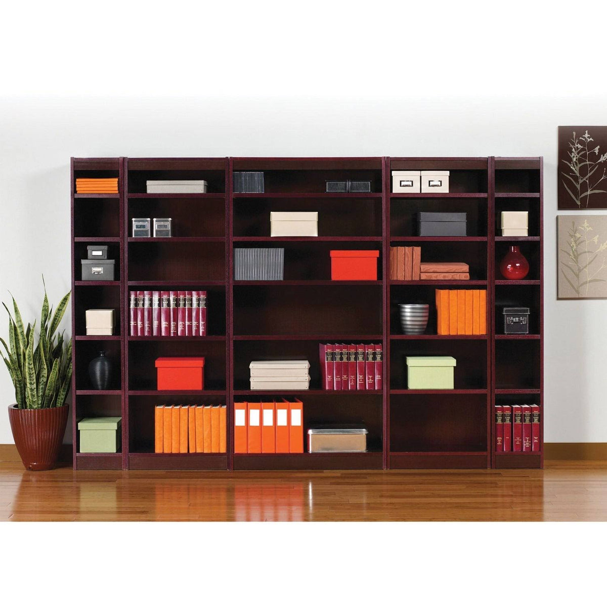 Six-Shelf Mahogany Bookcase E102768