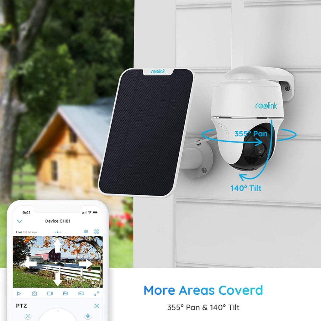 Outdoor Security Camera System Pan Tilt 3G/4G LTE Solar Battery Powered Camera I580650