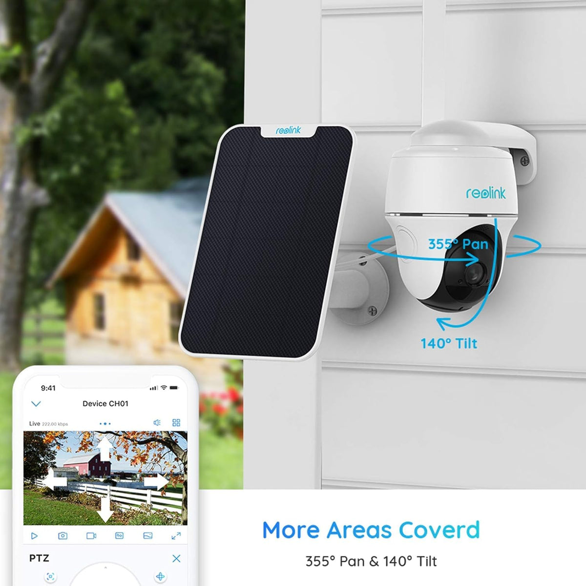 Outdoor Security Camera System Pan Tilt 3G/4G LTE Solar Battery Powered Camera I580650