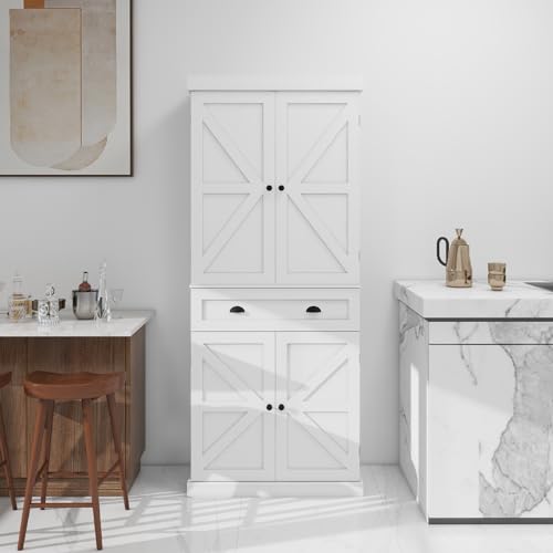 50" LED Kitchen Pantry Storage Cabinet with 2 Doors and Shelves S733156