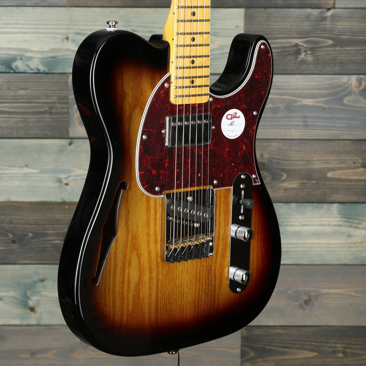 3-Tone Sunburst Semi-Hollow Electric Guitar Q80393