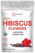 Organic Hibiscus Flowers, 2lbs, Cut & Sifted Dried Leaves U7423