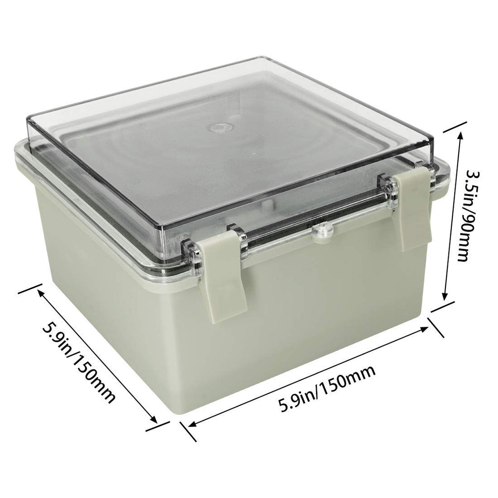 ABS Plastic IP65 Junction Box with Clear Cover 5.9 x 5.9 x 3.5 inch Pack of 2 B295247