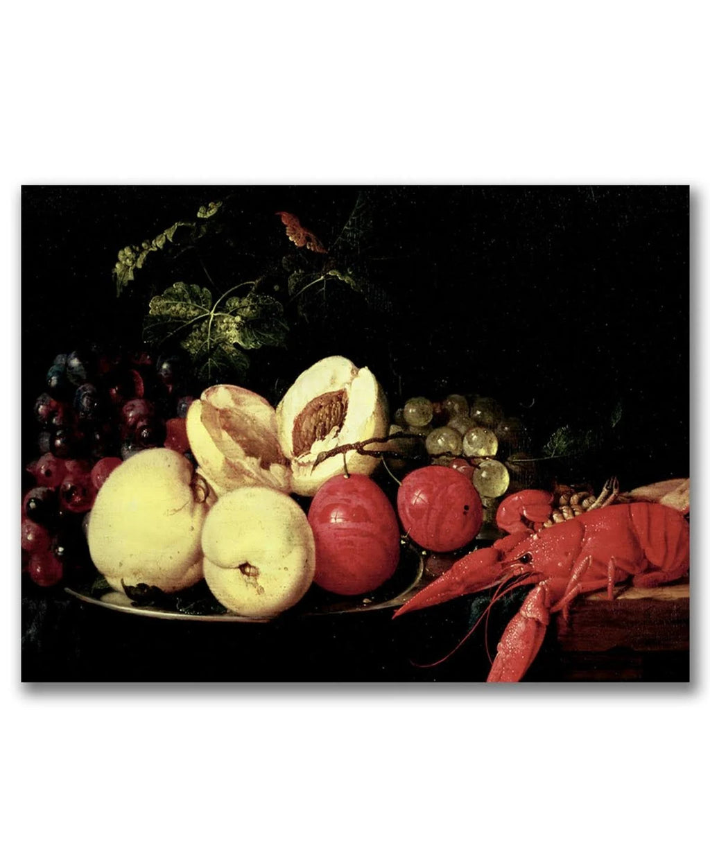 Still Life of Fruit with A Lobster Canvas Art F62474