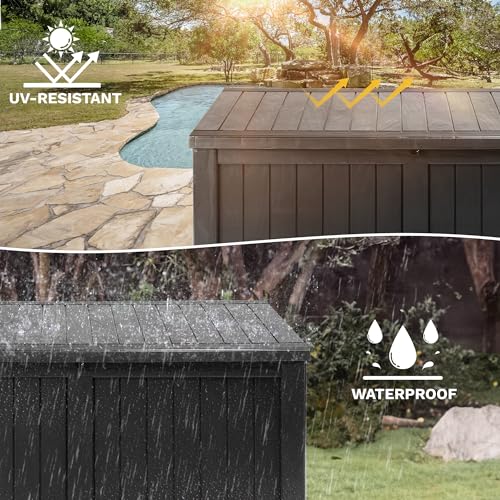 120 Gallon Black Resin Outdoor Storage Box E22519