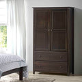 Solid Wood 2-Door Wardrobe with Walnut Finish P59855