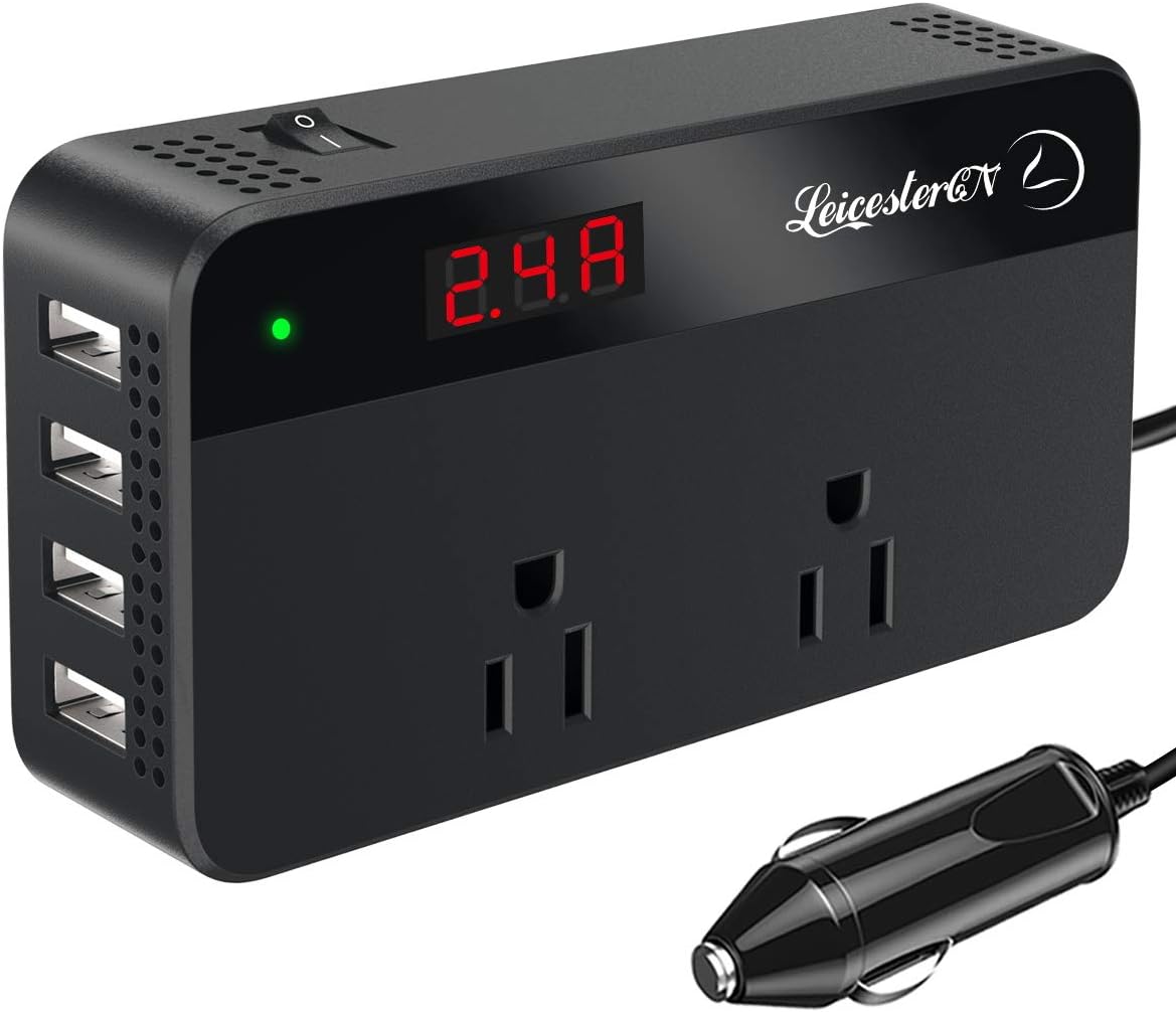 300W Pure Sine Wave Power Inverter 12V to 110V AC Pack of 2 C851