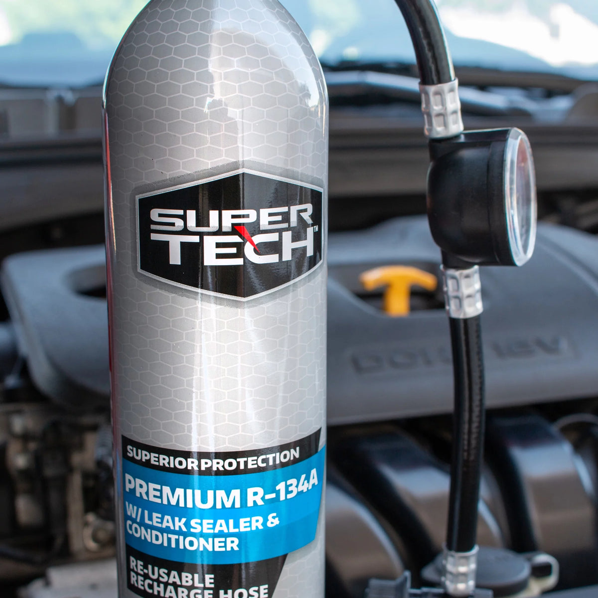 18 oz Automotive Refrigerant with Reusable Hose and Gauge K277
