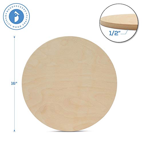 Unfinished Birch Wood Circles 16 inch 1/2 inch Thick Pack of 1 A869351