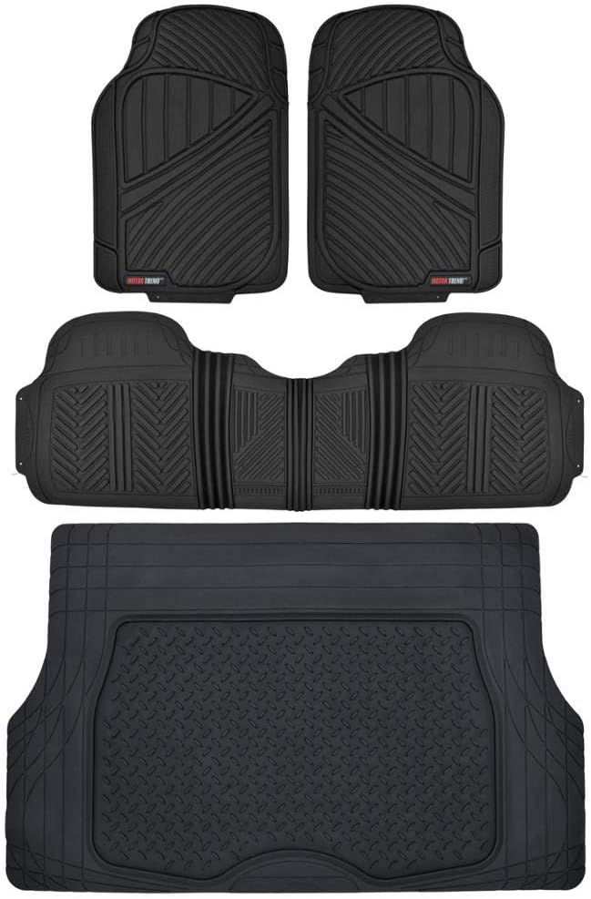 All Weather Rubber Car Floor Mats with Cargo Liner Full Set O271