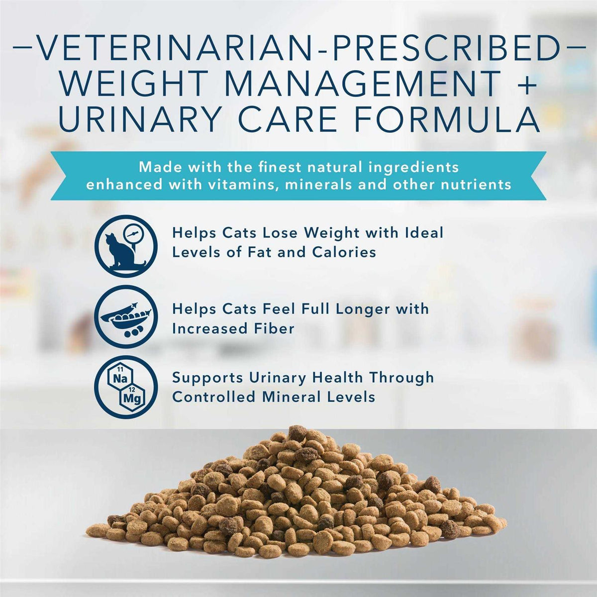 Natural Veterinary Diet Weight Management Urinary Care Dry Cat Food P644
