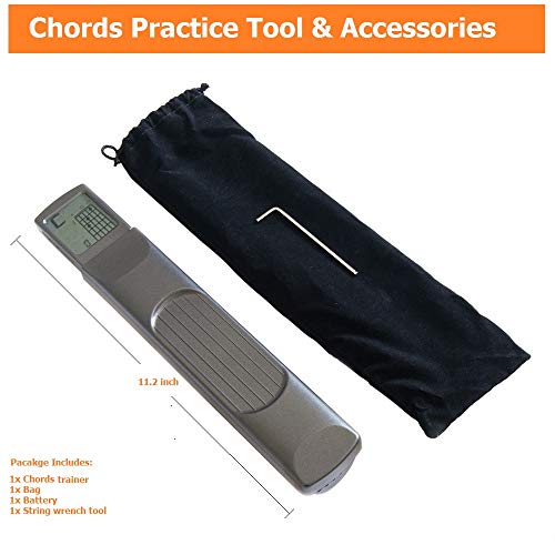 Portable Guitar Chord Practice Tool with Rotatable Chords Chart Screen M37126