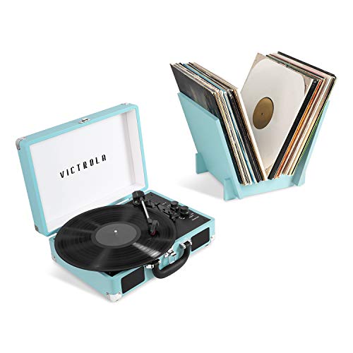 Cream Linen Finish Suitcase Record Player Q57890