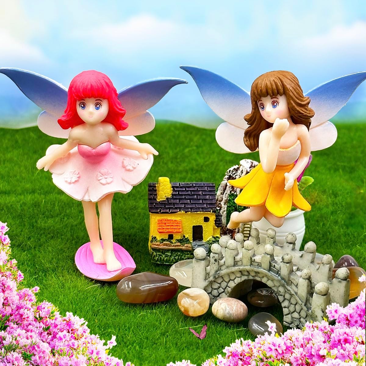 4Pcs Resin Mini Fairy Figurines A419