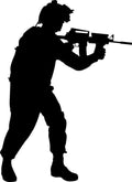 Military Soldier Silhouette Wall Decal K2397