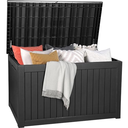 120 Gallon Black Resin Outdoor Storage Box E22519