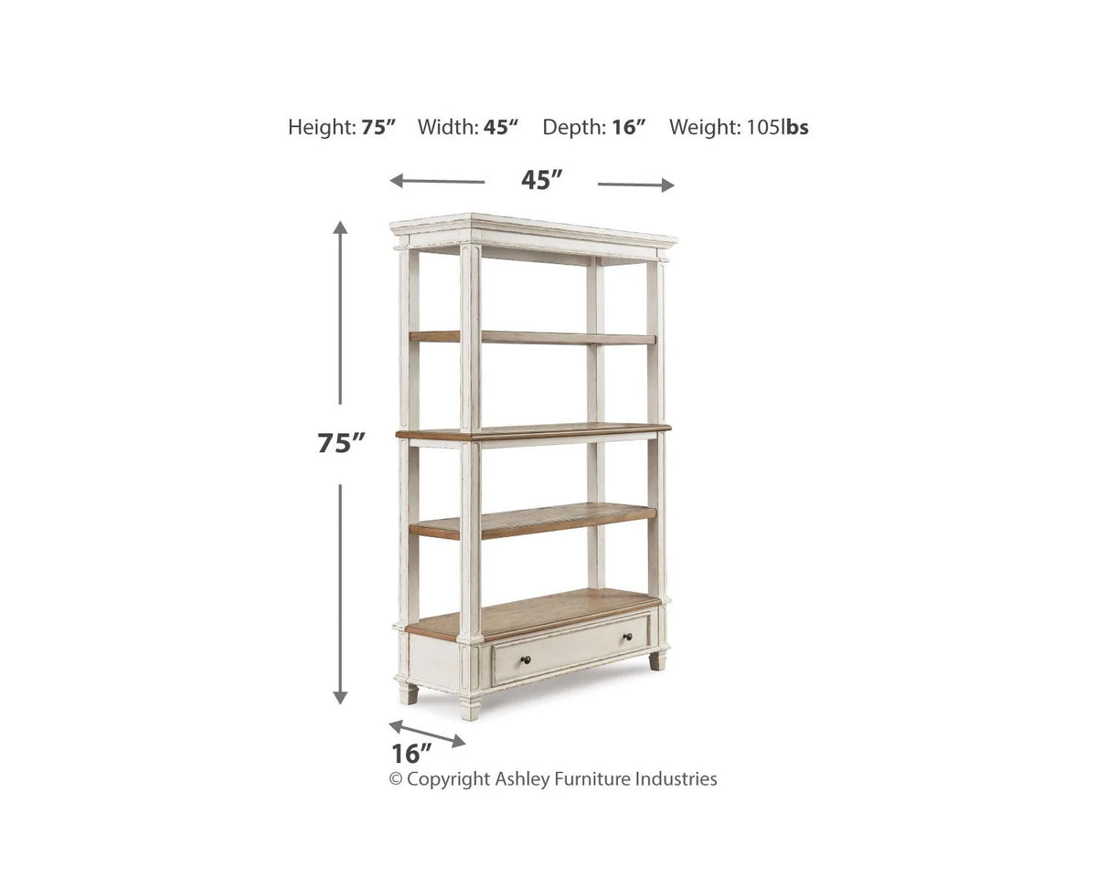 75" Bookcase Brown/White A714