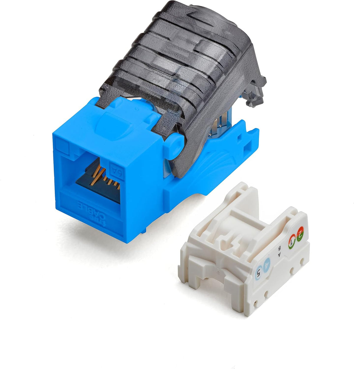 Blue Cat6A Toolless Keystone Jack 12 Pack H58818
