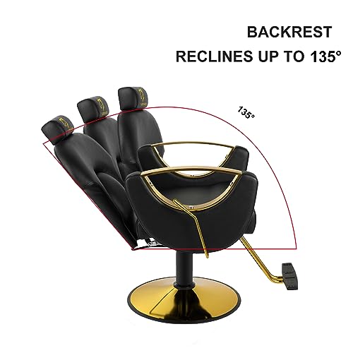 Pink Hydraulic Reclining Barber Chair Y303