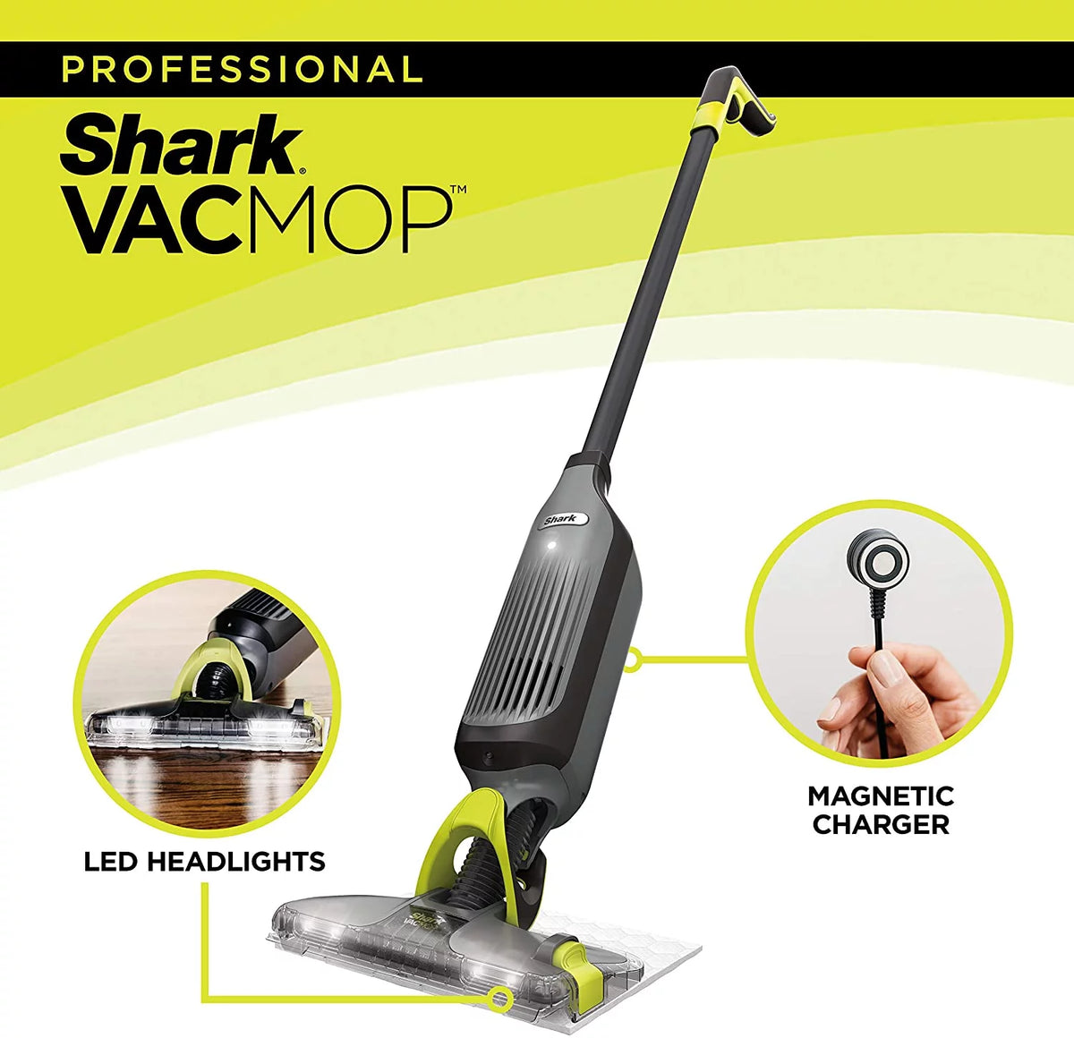 Charcoal Gray Cordless Hard Floor Vacuum Mop A6473