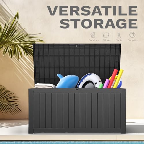 120 Gallon Black Resin Outdoor Storage Box E22519