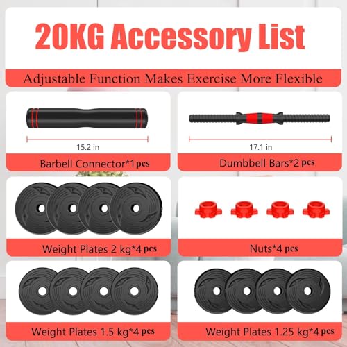 Adjustable Dumbbells Weights Set 20lbs/33lbs/44lbs D658