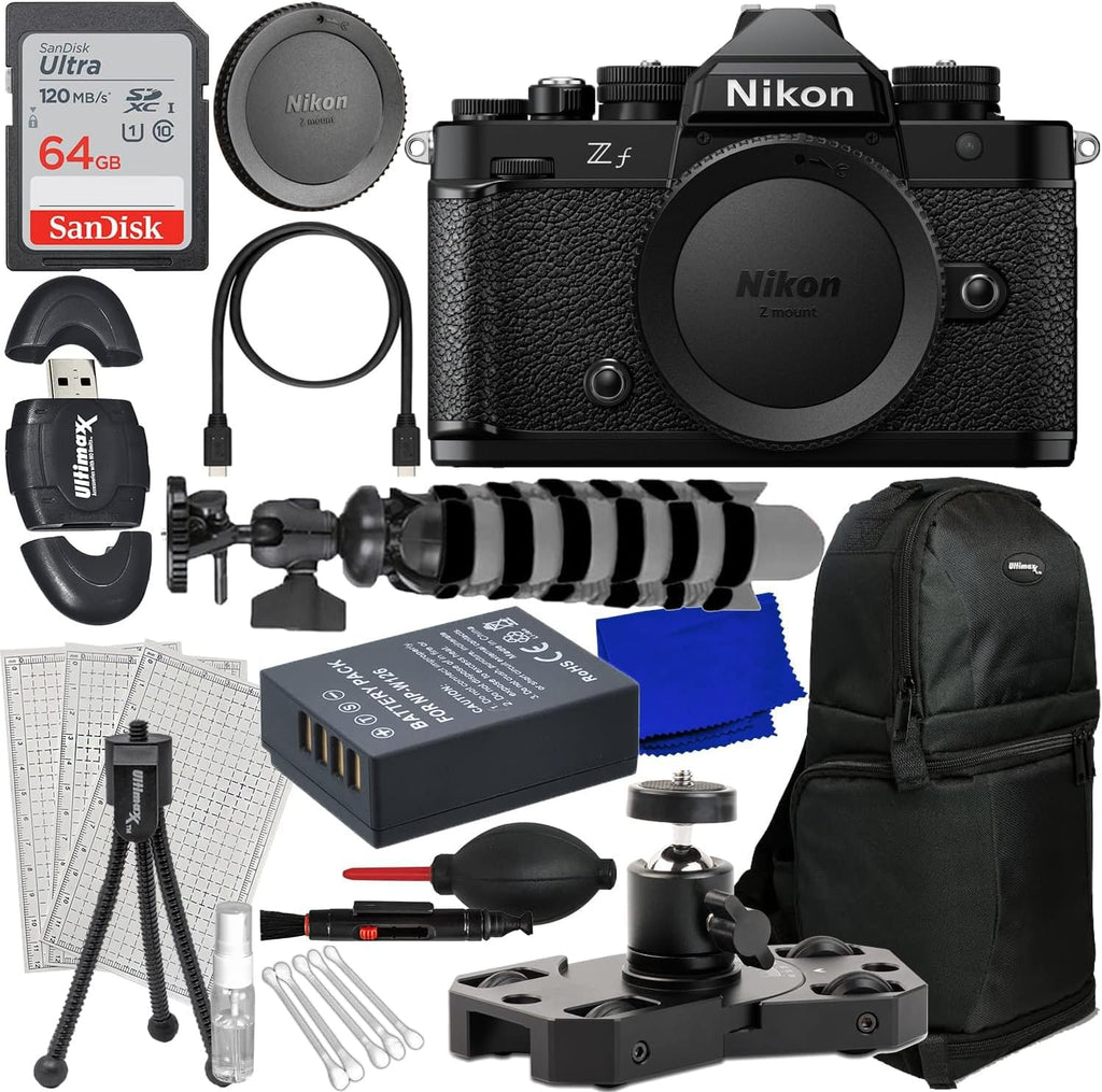 Nikon Zf Mirrorless Camera (Body) with 64GB SDHC Memory Card, Sling Backpack, 10pc Bundle G444