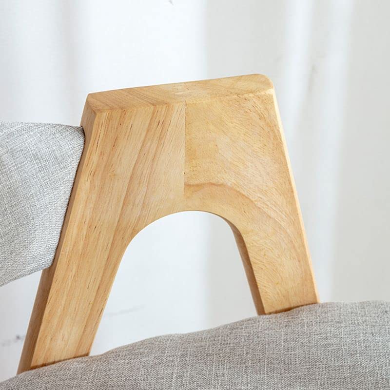 4-Piece Upholstered Arm Chair Natural Wood Side Chair H9325