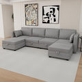 Navy U Shaped Sectional Sofa with Storage I8606
