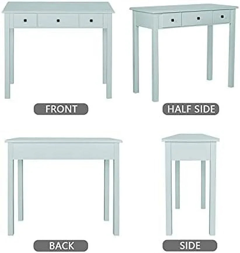Light Green Small Writing Desk with Drawers S392327