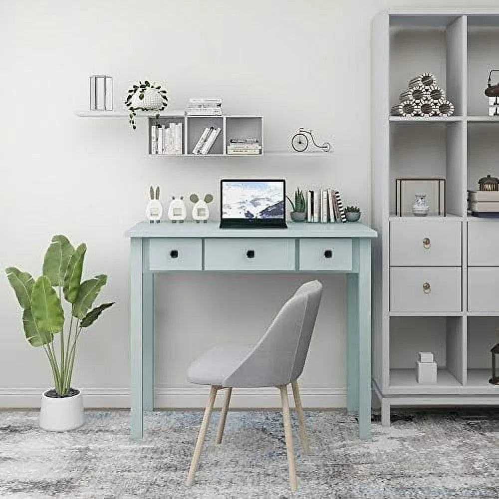 Light Green Small Writing Desk with Drawers S392327