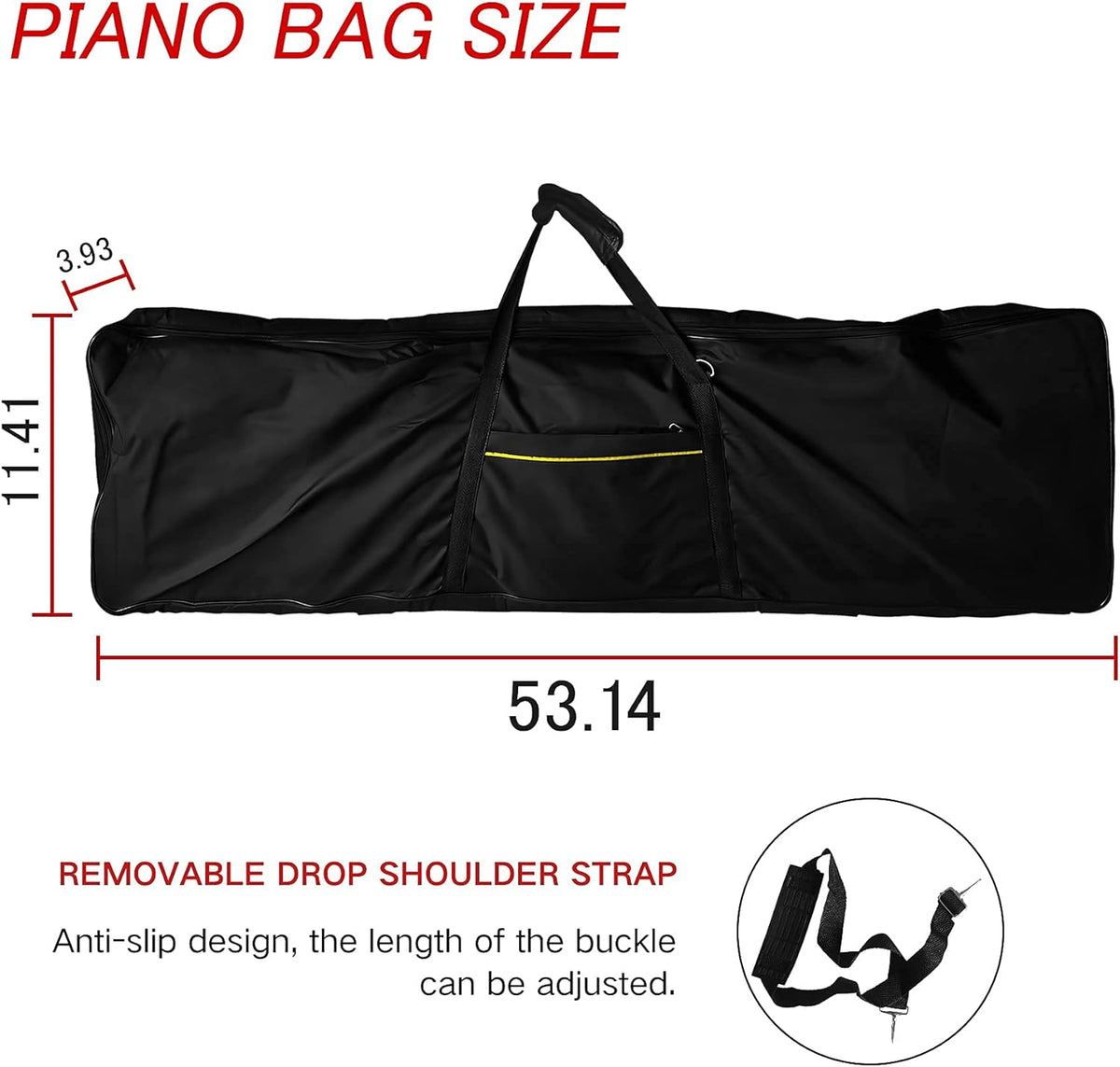 88 Key Keyboard Case Portable Adjustable Gig Bag L87202
