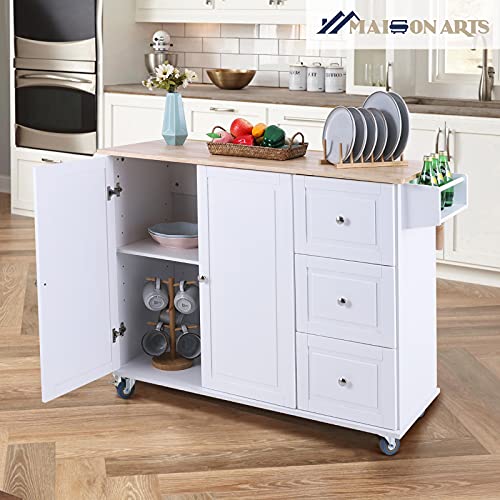 Grey Rolling Kitchen Cart with Drop Leaf, 2 Doors, 3 Drawers A971682