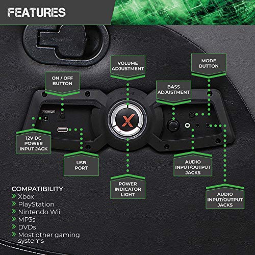 Black Recliner Gaming Chair with Bluetooth Audio System and Footrest K9289