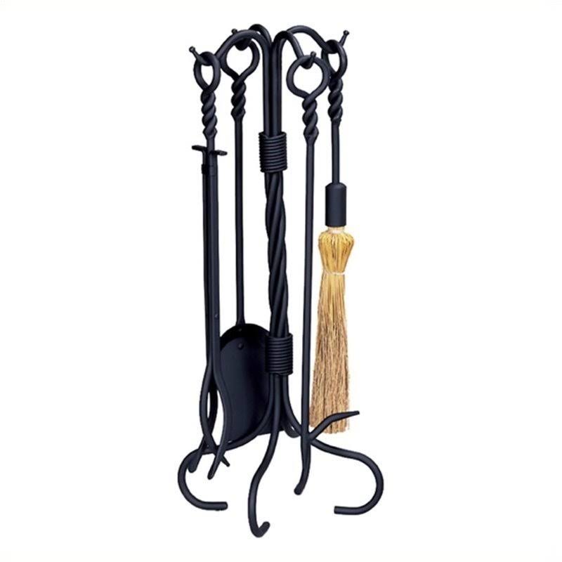 Black Wrought Iron Fireplace Tool Set H21089