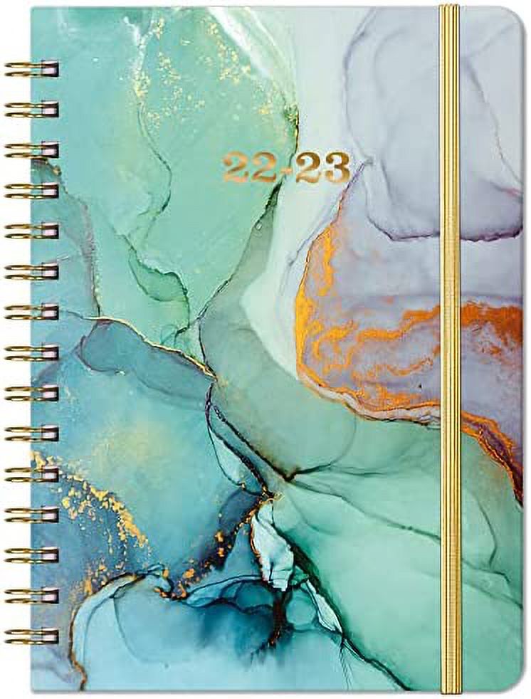 Green 6.3" x 8.4" Weekly & Monthly Planner with Twin-Wire Binding W288166