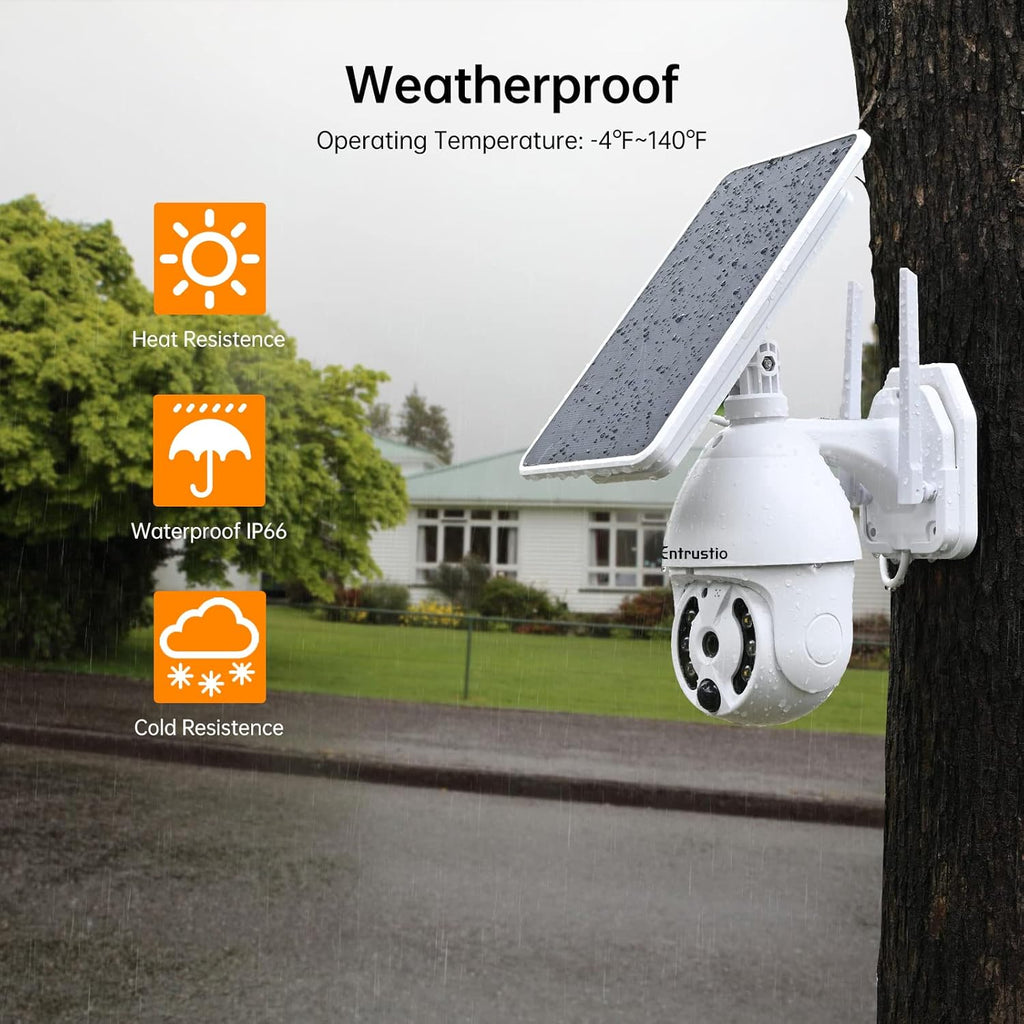 Wireless 360° PTZ Solar Security Camera 1080P O63251