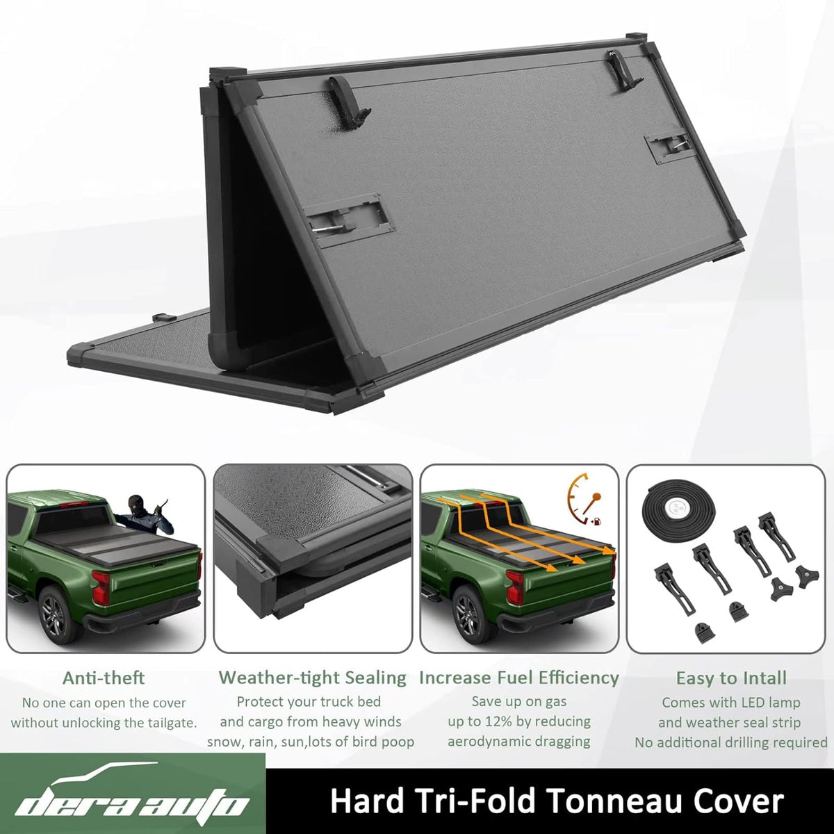 Hard Tri-Fold Truck Bed Tonneau Cover for 5.5ft Bed Q240992