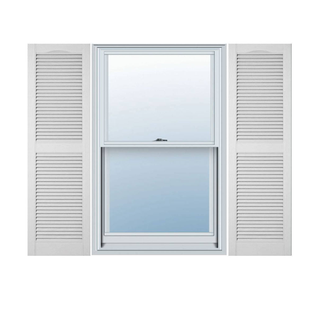 White Vinyl Open Louver Shutters K324