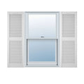 White Vinyl Open Louver Shutters K324